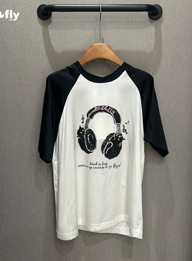 fizzfly |  设计师品牌2025新款夏装 耳机 桑蚕丝 短袖 T恤
