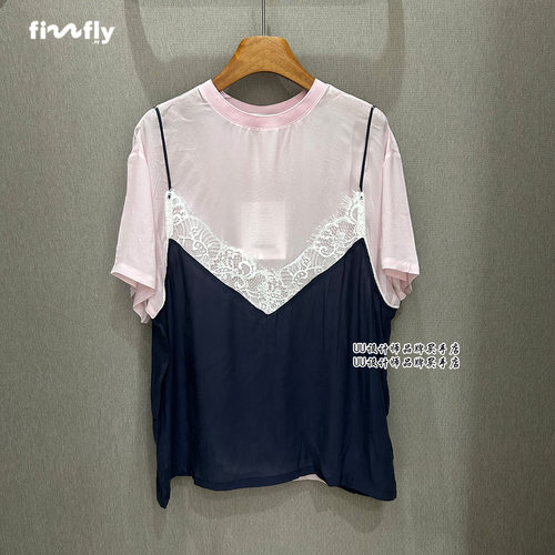 fizzfly |  正品专柜 设计师女装2026夏季新款 桑蚕丝樱桃条纹T恤