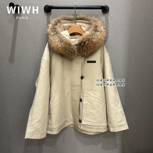 25冬季 专柜 卡其毛领 派克服 WHLB2E269 WIWH 外套 正品