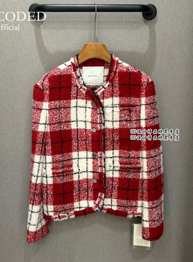 UNCODED | 正品专柜品牌折扣25冬季 红格子 西装 短大衣KWWW6W137
