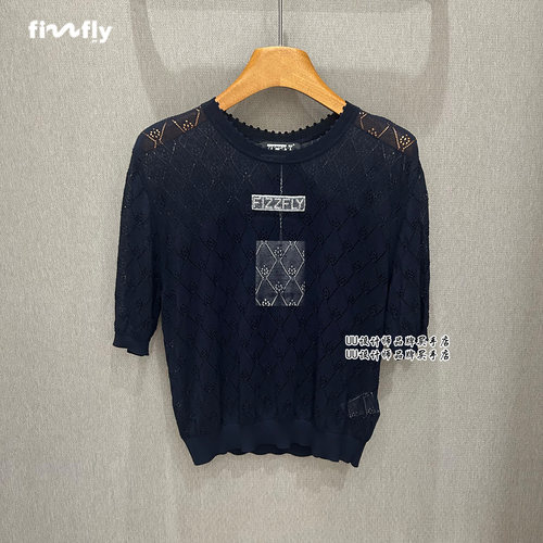 fizzfly |  正品专柜 设计师女装2026夏季镂空钩花针织短袖