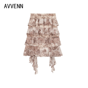【拍下立减】AVVENN | 正品设计师26新款碎花半身裙AK71503762
