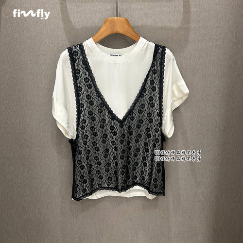 fizzfly |  正品专柜 设计师女装2026夏季假两件桑蚕丝T恤