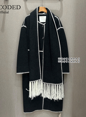 UNCODED | 正品专柜 设计师 25冬季 长款 鹅绒 大衣 配围巾