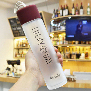 网红玻璃棒棒水杯创意磨砂水杯麻绳杯赠品杯六一礼品杯可定制logo