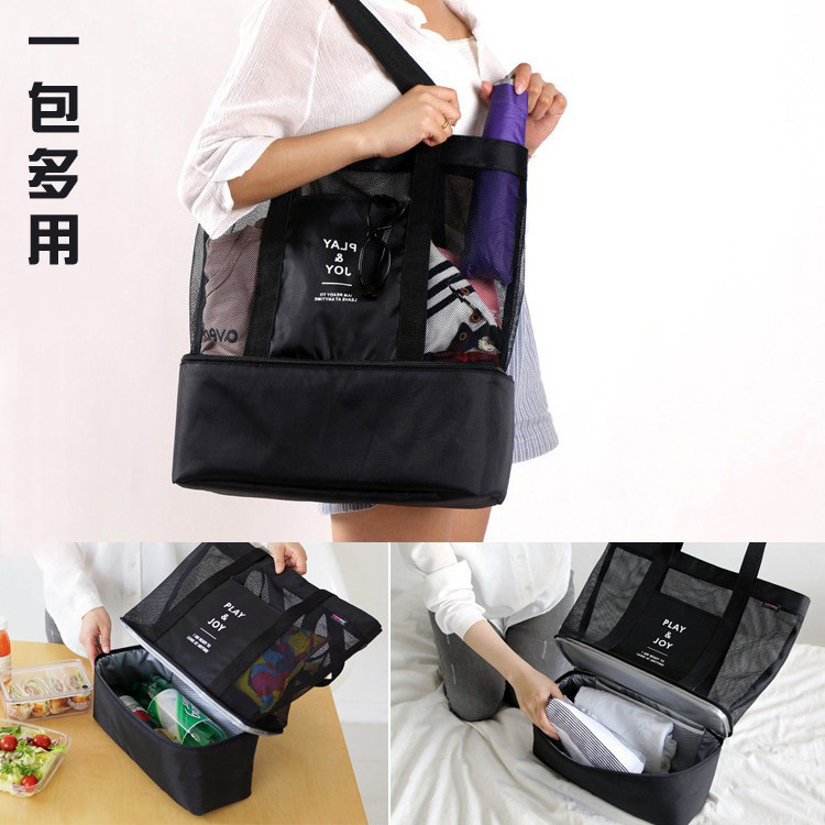 여행 방수 어린이 피트니스 대용량 수영 건식 및 습식 분리 가방 수영복 보관 가방 여성용 수영복 비치 가방