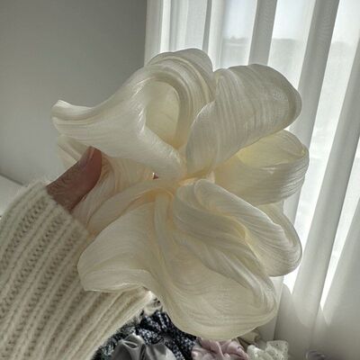 法式泡芙丝绸质感大肠发圈韩国复古丸子头扎头发皮筋发绳发带头饰