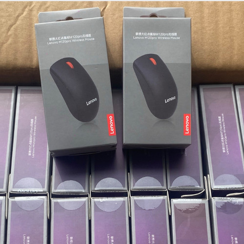 盒装联想M120Pro无线鼠标送电池