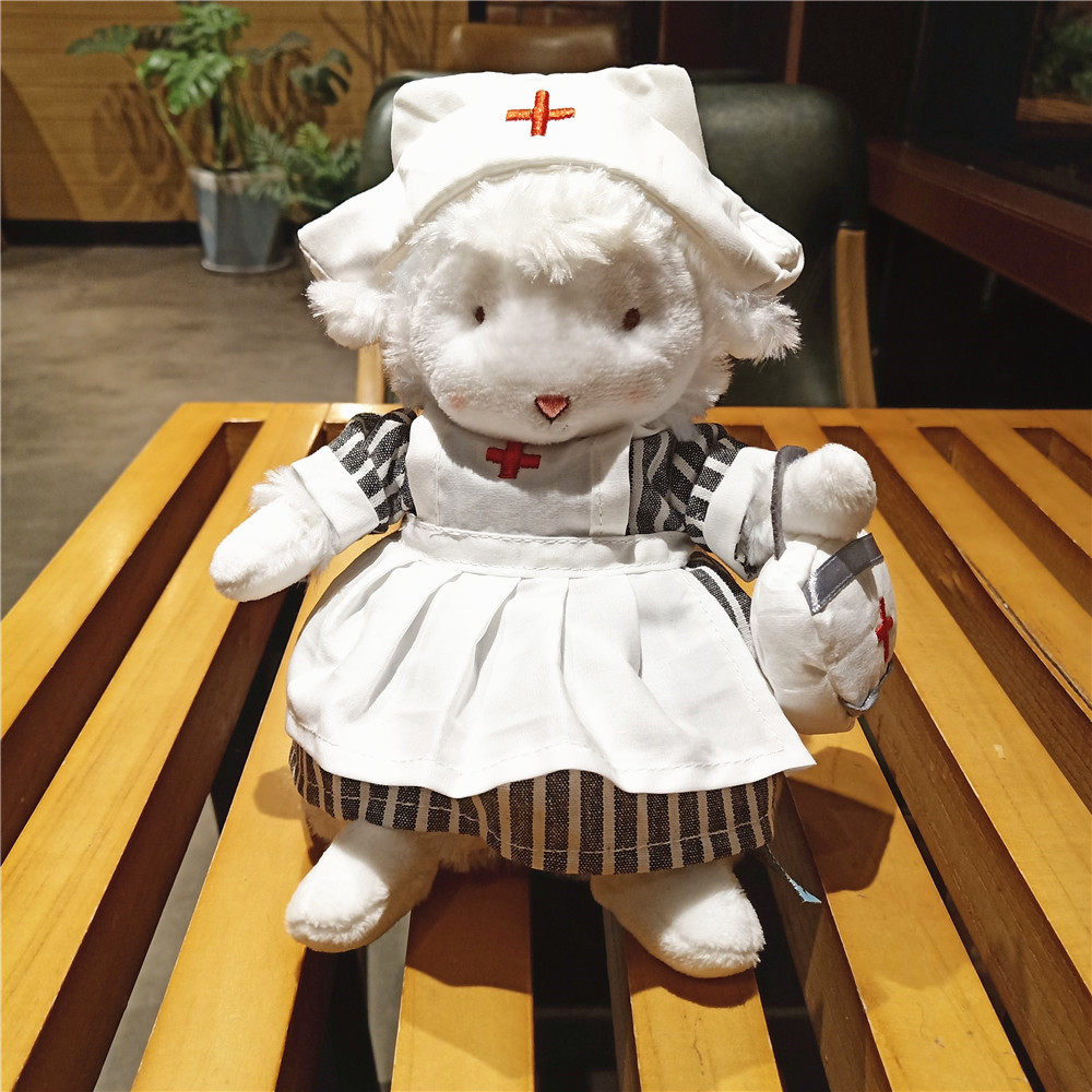 抖音bunniesby the bay小羊草莓裙护士女仆换装娃衣棉花玩偶衣服
