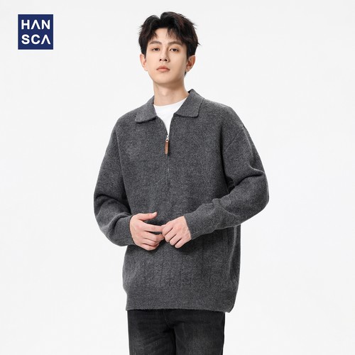 hansca重磅560g老钱风针织衫