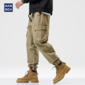 工装 裤 男2025春秋季 hansca美式 纯棉复古大口袋阿美咔叽束脚休闲裤