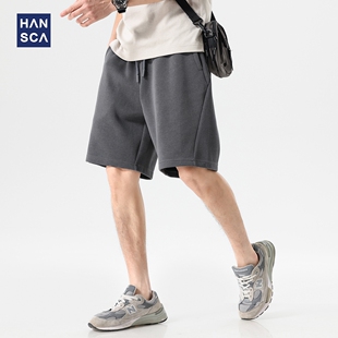hansca350g凉感速干运动短裤男2025夏季新款轻薄透气五分针织卫裤