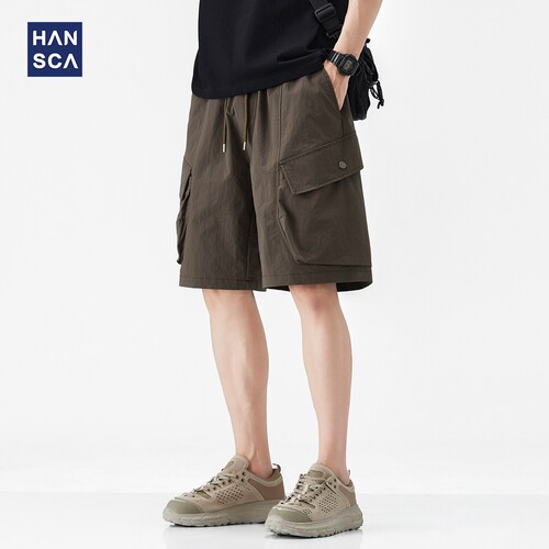 hansca速干工装休闲短裤男2026夏季轻薄吸湿排汗大口袋休闲五分裤