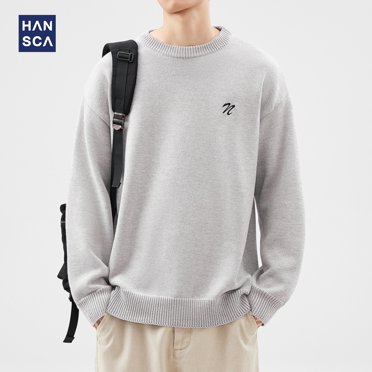 日系慵懒风毛衣男2024年冬季新款