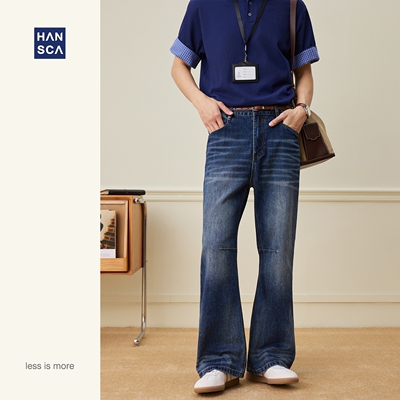 美式微喇牛仔裤男2026春季