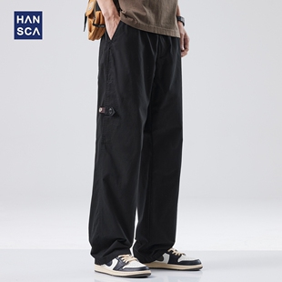 春季 休闲裤 2024新款 长裤 子 hansca美式 宽松直筒潮牌纯棉裤 复古男士