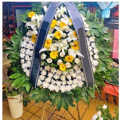 广州白云区广园新村同德围同和京溪配送白事花圈鲜花菊花清明节