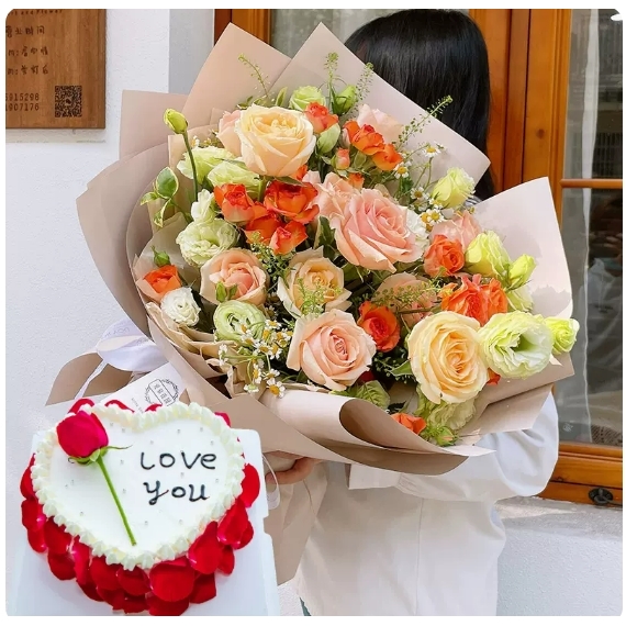 宁波江北万达广场来福士广场日湖公园洪塘玫瑰花生日蛋糕鲜花店同