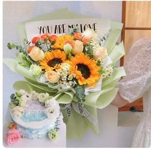 镇雄县新世纪购物广场南广路彝良县角奎镇玫瑰花生日蛋糕鲜花店七