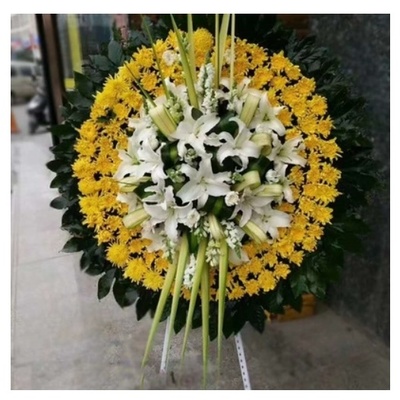 大连沙河口区罗斯福购物中心会展中心鲜花店配送白事花圈菊花清明