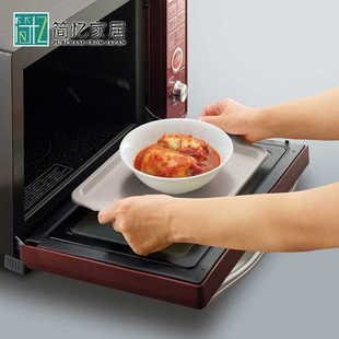 日本进口微波炉加热托盘厨房防烫餐具隔热盘餐桌垫长方形水果茶盘