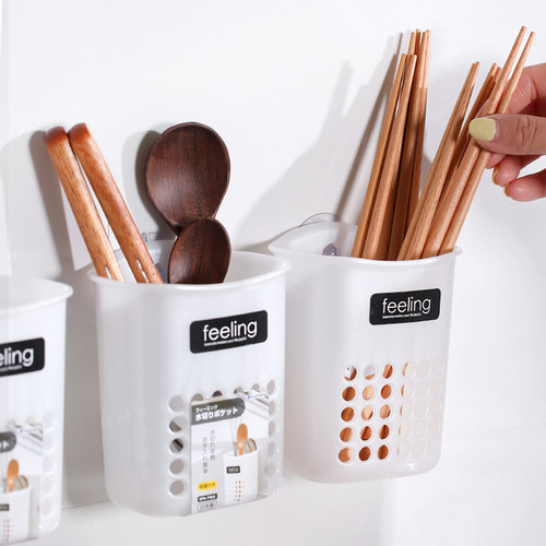 日本进口inomata挂壁收纳桶筷笼