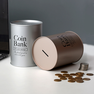圆柱形 日本存钱罐只进不出防摔成人儿童男女孩大容量储蓄罐新款