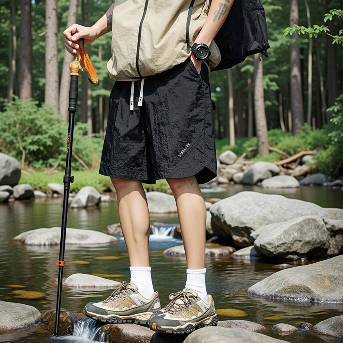 冰丝短裤男夏季薄款速干运动裤宽松沙滩马裤夏天男士休闲五分中裤