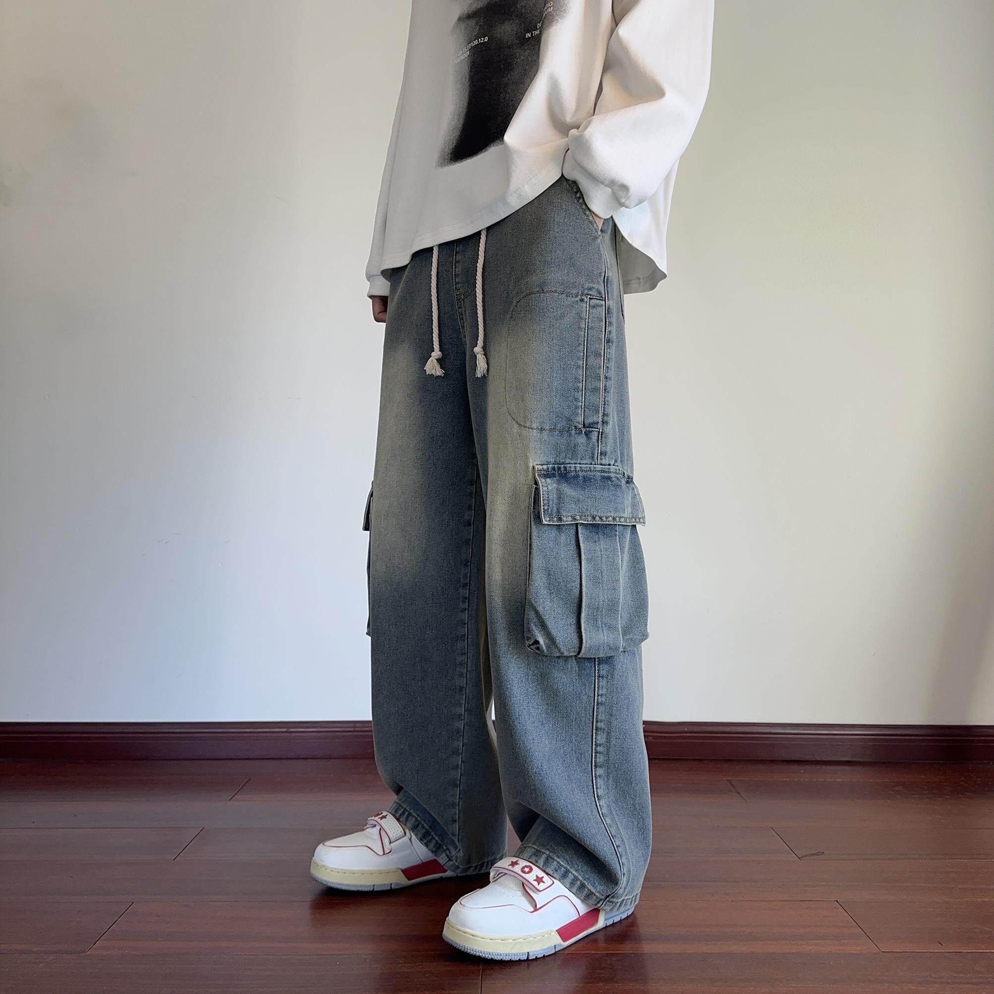 工装牛仔裤 百搭潮流休闲牛仔 HM102/P55控78图片