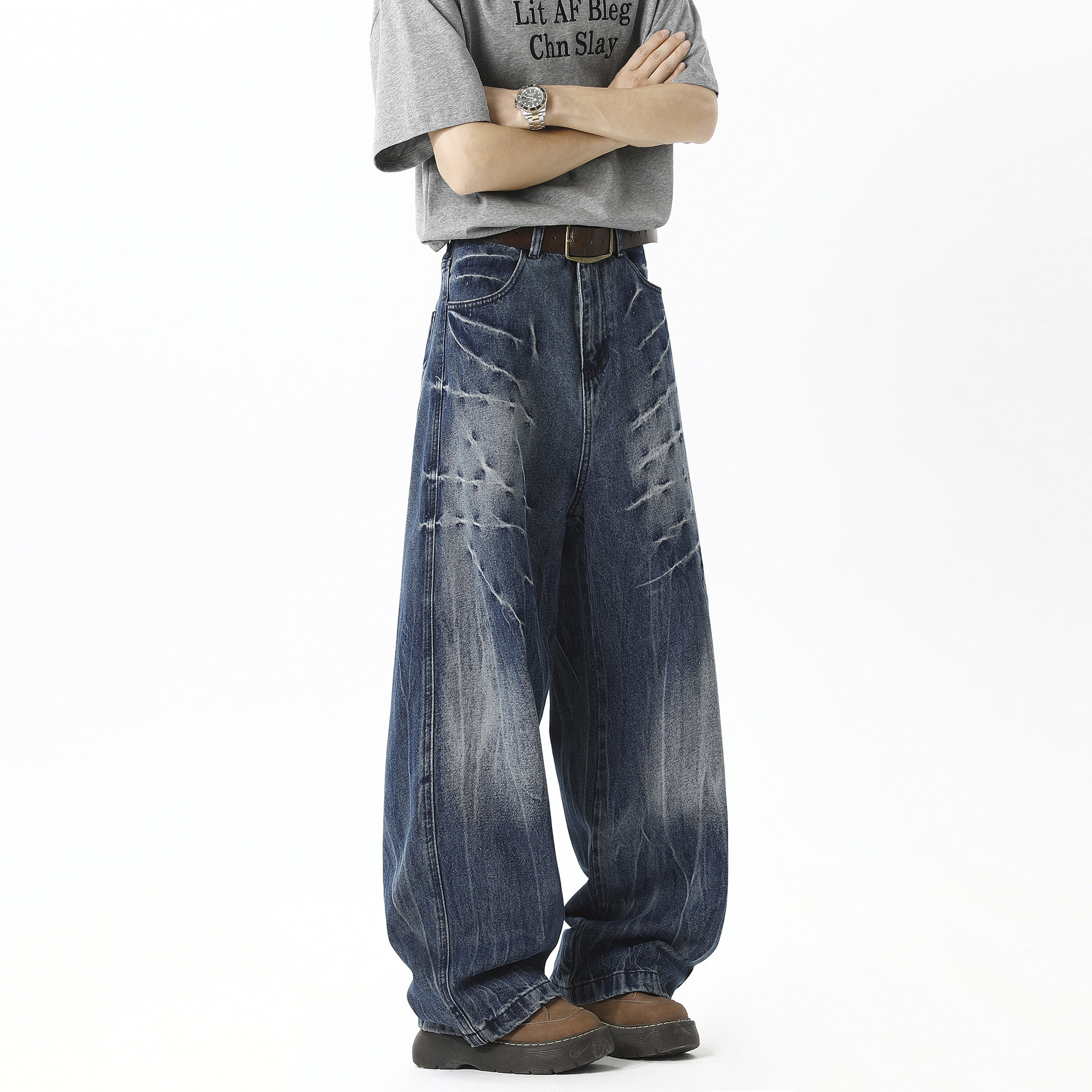 抖音品质2025春季新品牛仔裤HM122/PP55控88,男装牛仔裤,电商A036