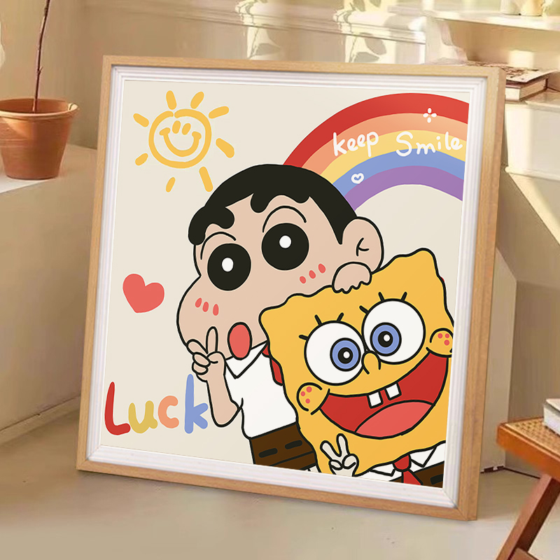 蜡笔小新十字绣2024新款线绣客厅卧室儿童小件简单2025手工刺绣