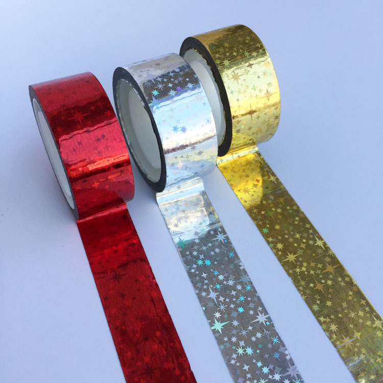 镭射星星不干胶帖纸圣诞装饰