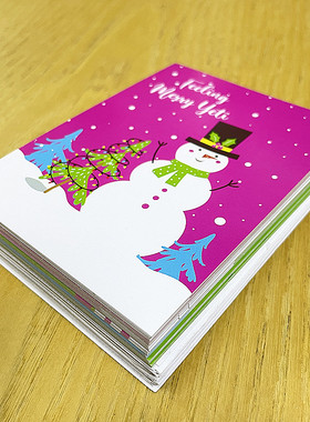 Christmas card圣诞节装饰品圣诞贺卡平面彩印6款36张含白色信封