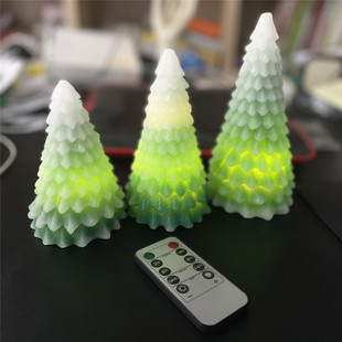 Christmas装饰品 圣诞树桌面装饰摆件 电子蜡质材质 3个一套