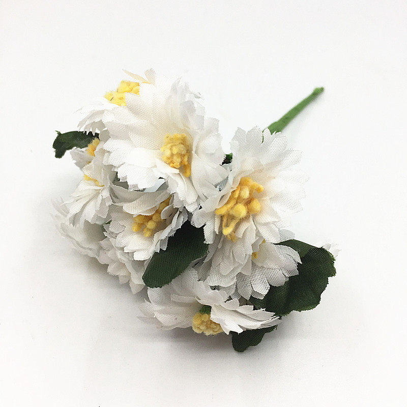 外单仿真绢花家居装饰客厅桌面装饰插花假花仿真花10朵白色小菊花
