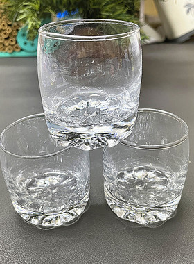 透明玻璃小酒杯烈酒杯一口杯白酒杯加厚80ML日式圆形纯色茶杯