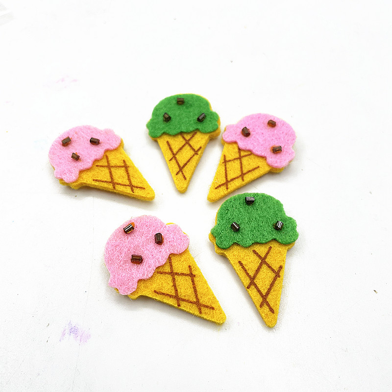 手账素材DIY贺卡相册日记手账装饰立体贴纸软布雪糕甜筒不干胶帖