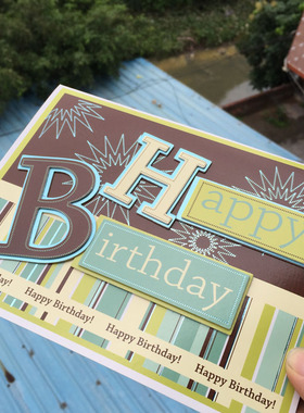 Birthday card世界著名贺卡品牌 手工制作对折生日贺卡 10635