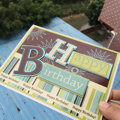 生日贺卡外单对折信封