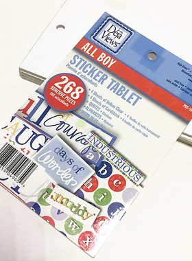 出口US ALL BOY 男孩主题贴纸套装268PC scrapbook 手账素材