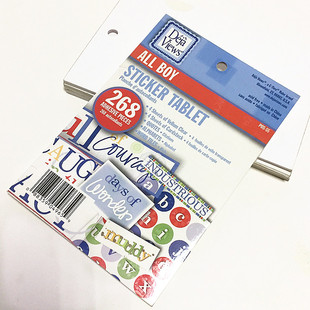 出口US ALL BOY 男孩主题贴纸套装268PC scrapbook 手账素材