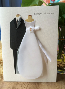 世界著名贺卡品牌 手工制作贺卡立体对折万能卡唯美婚纱节贺卡