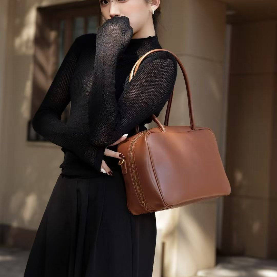 手提包包女2025新款单肩包休闲百搭真皮米皮小众女包单肩保龄球包,箱包皮具/热销女包/男包,通用款女包,淘宝优惠券,粉丝福利购,淘宝优惠卷