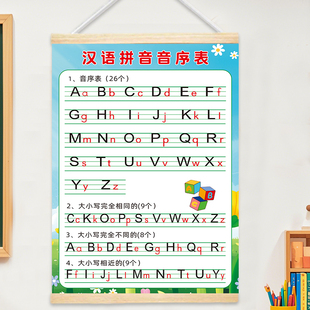 26个汉语拼音字母表挂图汉语拼音音序表一年级下册小学生拼音挂图