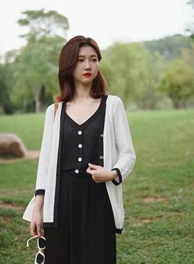 现货   RB进口丝绵肌理提花开衫+背心