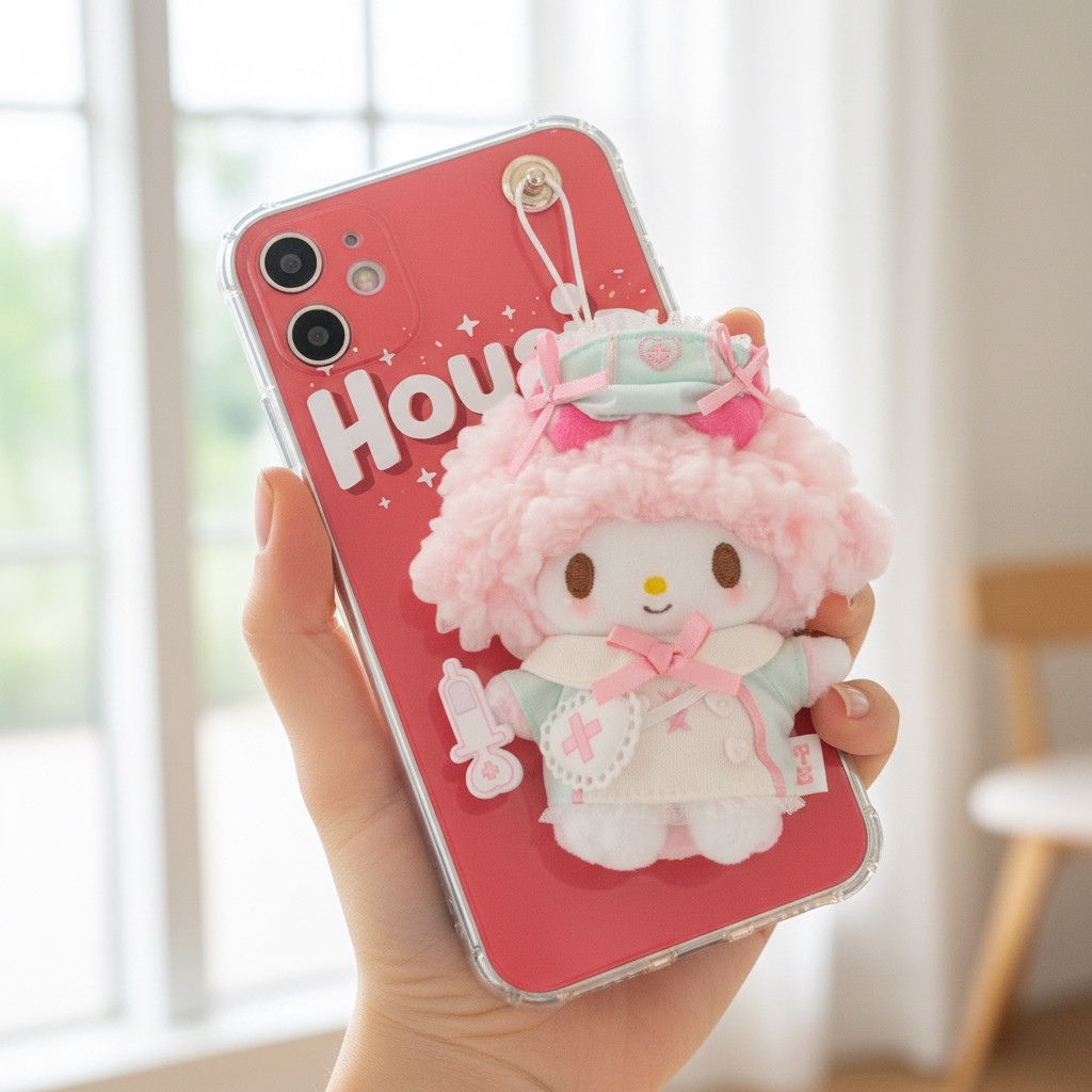 HOUSID日本护士小羊piano情人节礼物挂件毛绒公仔玩偶挂饰生日送