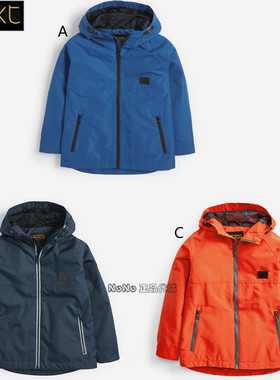 Next英国正品男童大童亲子深蓝色橙色风衣外套可挡小雨145-300