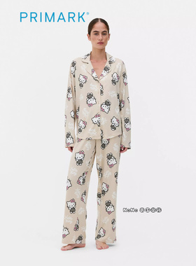 代购英国Primark女款成人大童豹纹hello kitty家居服睡衣睡裤开衫