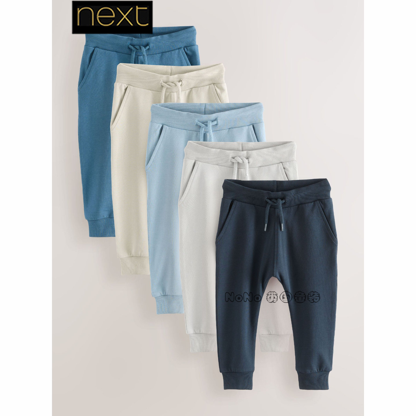 Next代购英国正品男童蓝灰色卫裤休闲运动长裤五条薄款F15-071