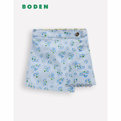 防走光全棉2 英国Mini Boden女童蓝色小碎花半身裙短裤 14岁G5853